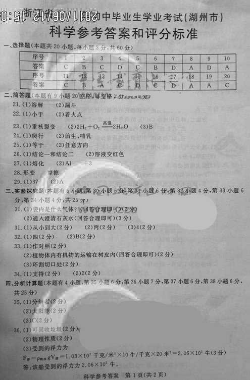 2011㽭ʡпƌW(xu)ԇ