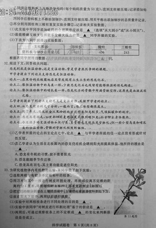 2011㽭ʡпƌW(xu)ԇ