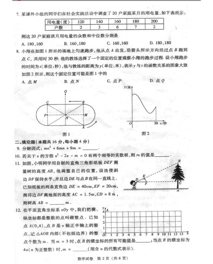 北京中考2012年數學(xué)試題
